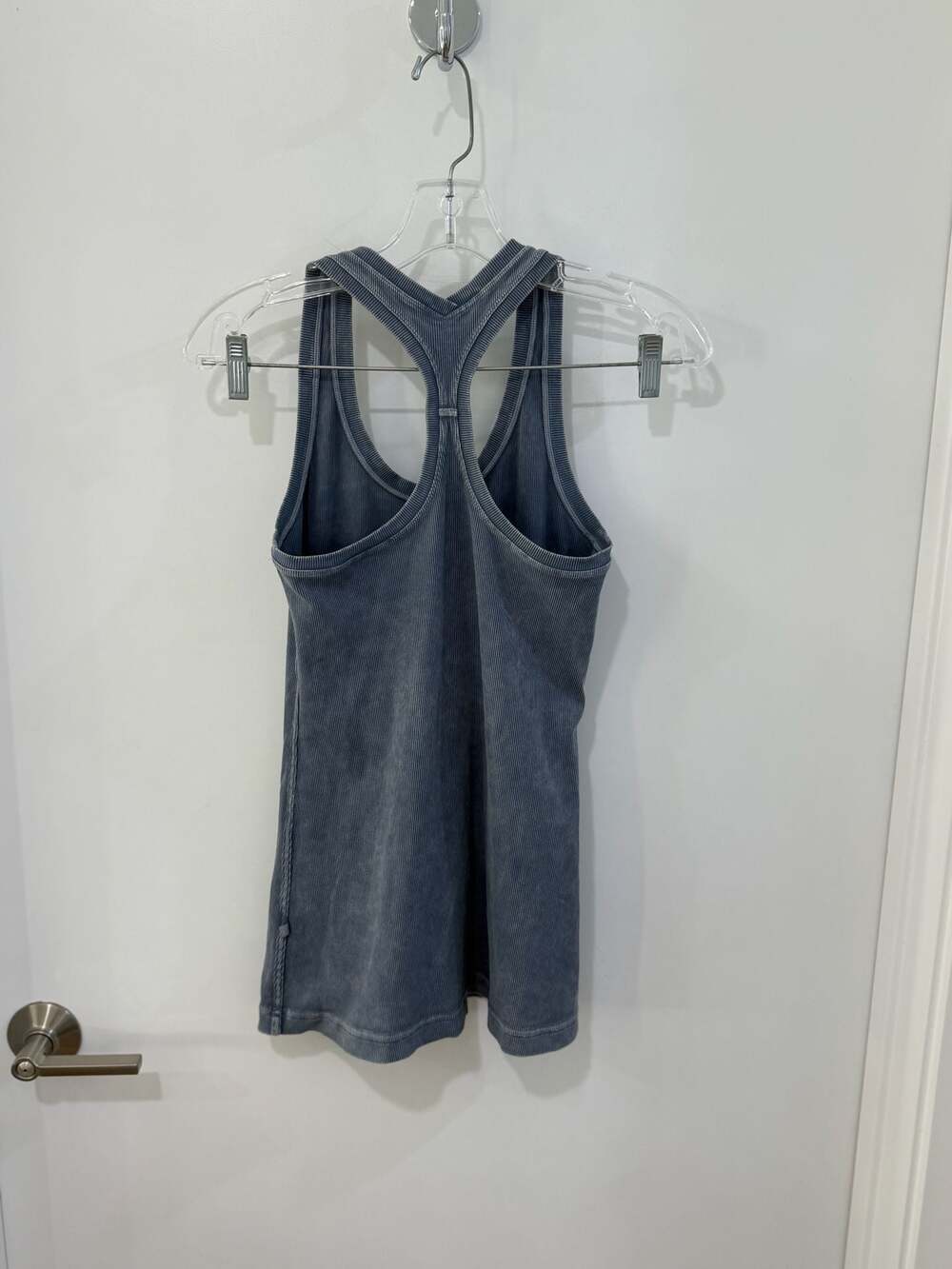 Lululemon Cool Racerback Tank Top Ribbed Washed Blue Size 6 - Picture 4 of 7